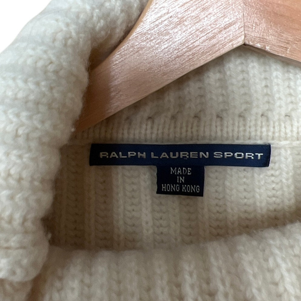 Ralph Lauren Sport Wool Pullover Women Turtle Neck Size L Pullover
