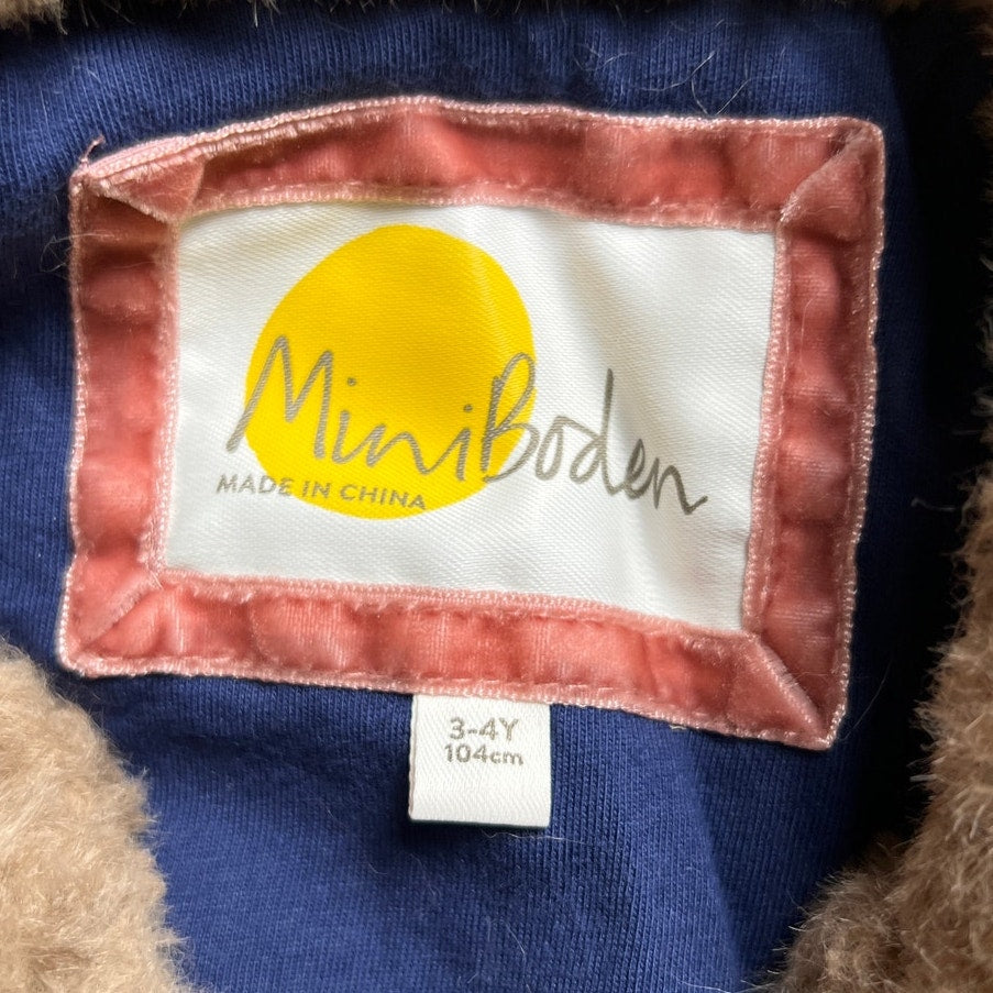 Mini Boden Girl Cheetah Print Fur Vest Size 3-4Y