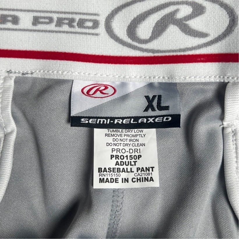 NWT Rawlings Semi-Relaxed Fit Gray Baseball Pants Men's XL