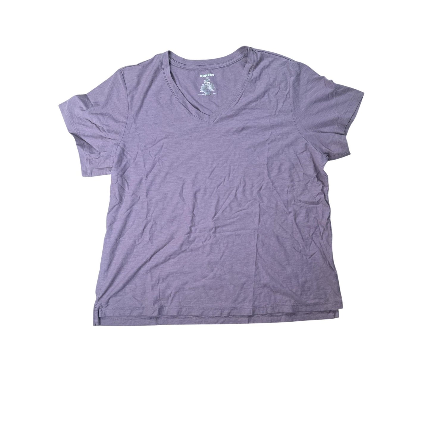 Bombas T-Shirt Womens XL Purple V-Neck 100% Cotton Lightweight Tagless