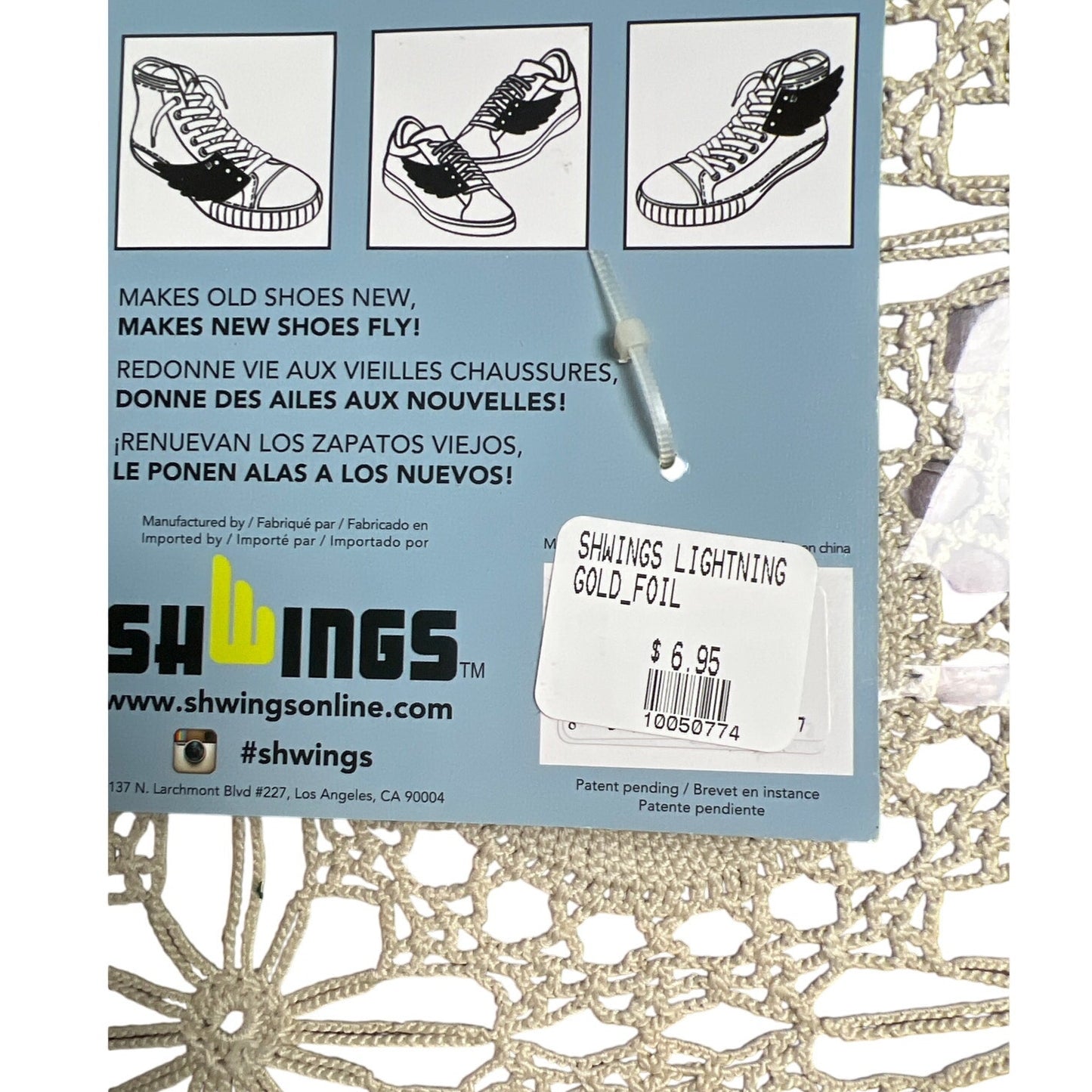 NWT Shwings Shoe Lace Shoelace Accessories Gold Golden Lightning Bolts Superhero