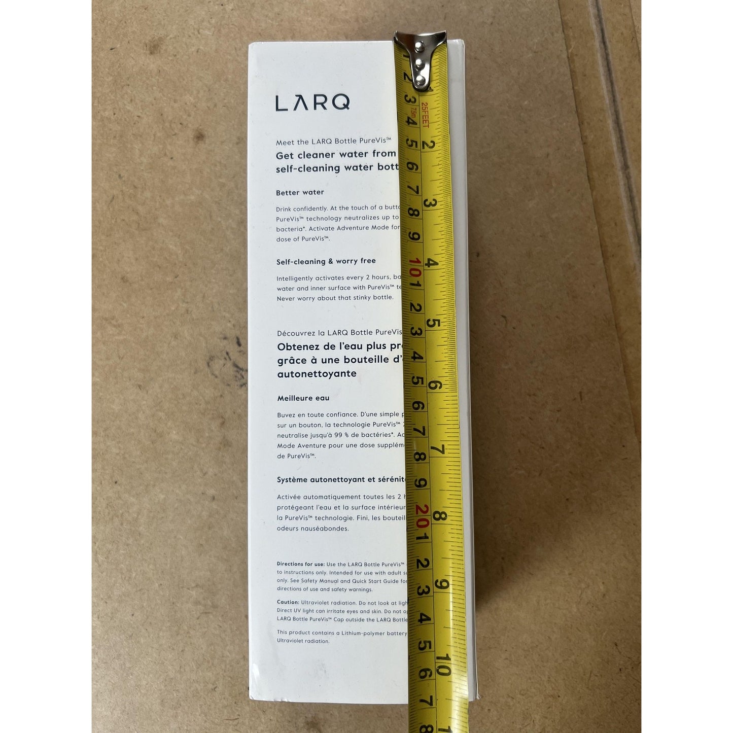LARQ Water Bottle 17 Fl Oz Blue Stainless Steel Vacuum Insulated Screw-on Lid