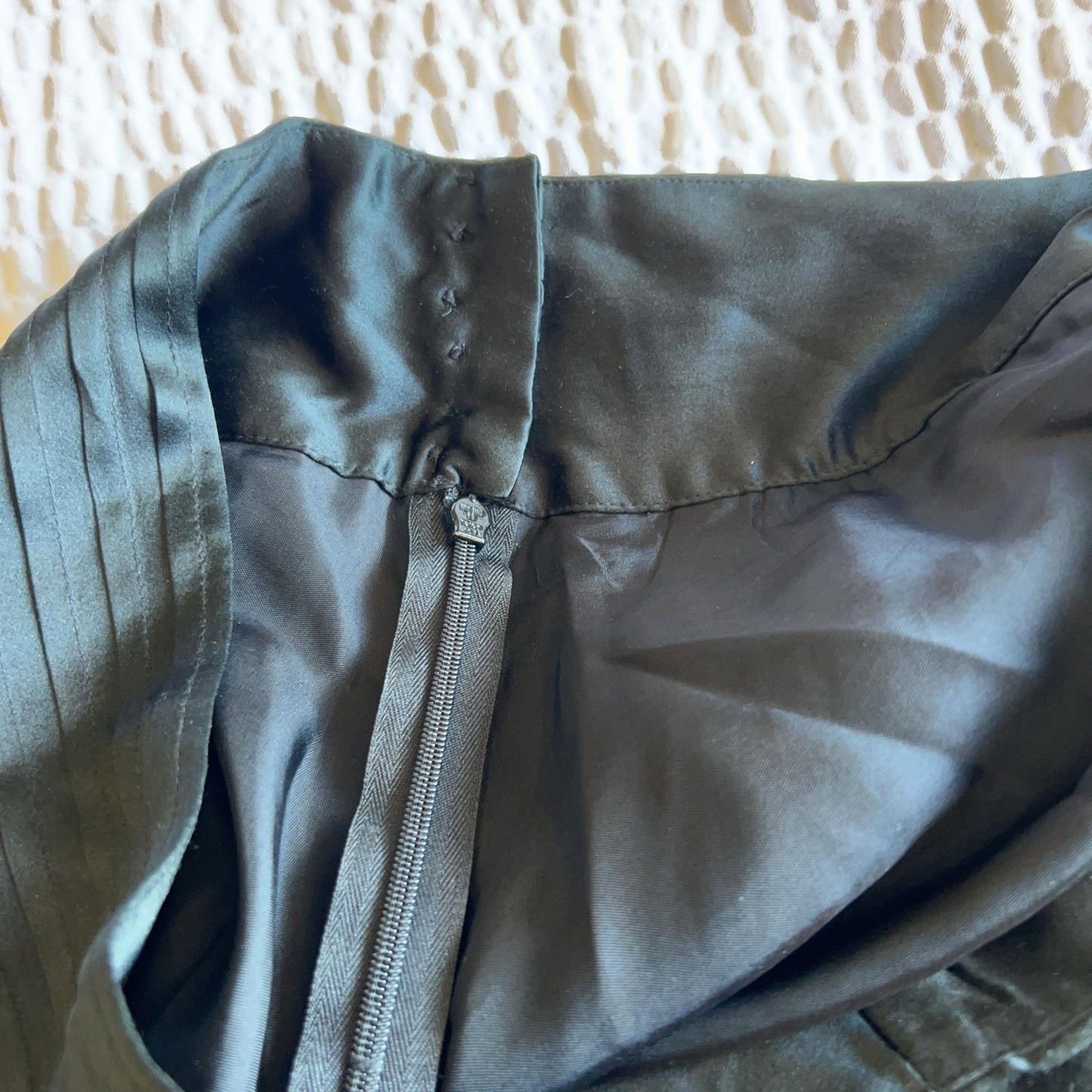 Skirt Womens 30 Black Skater Satin Pleated Layered Lined Zip Party Cocktail