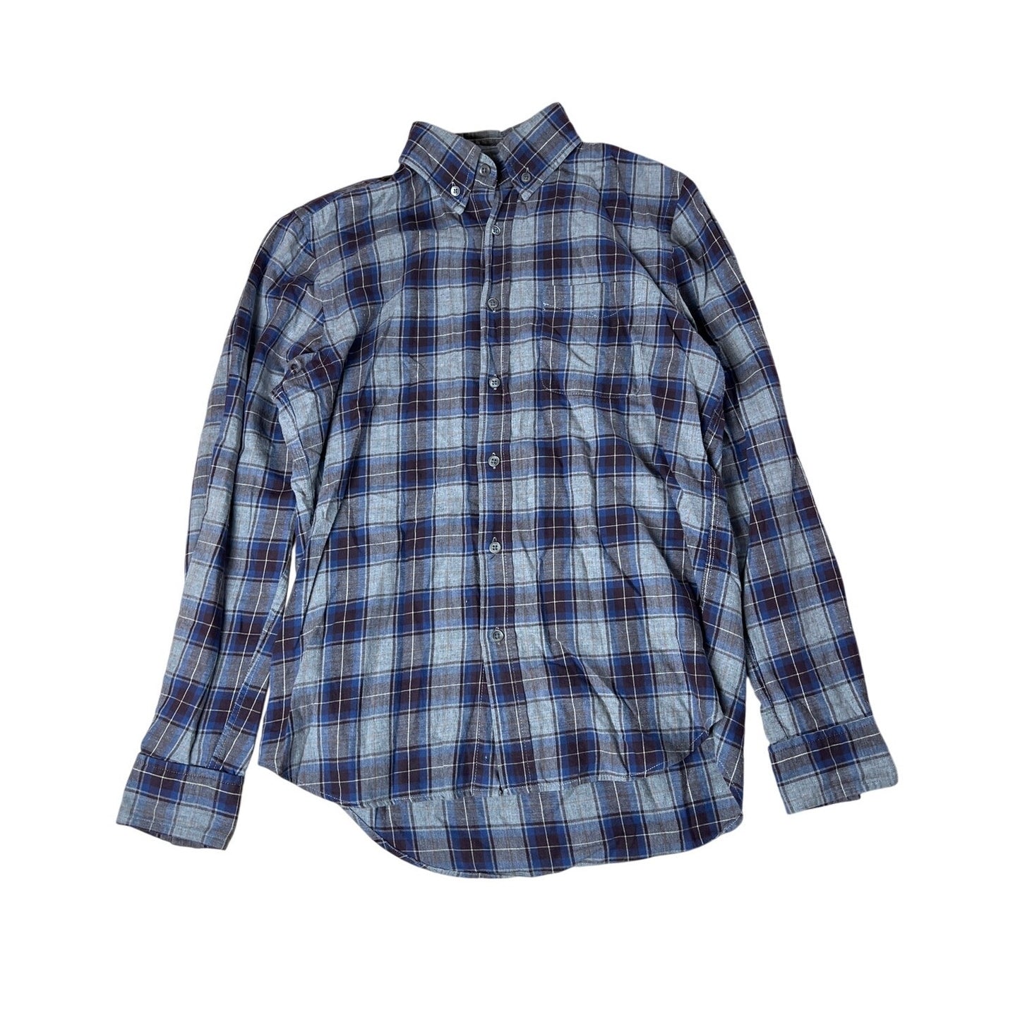 Steven Alan Blue Plaid Button-Up Flannel Men Size S