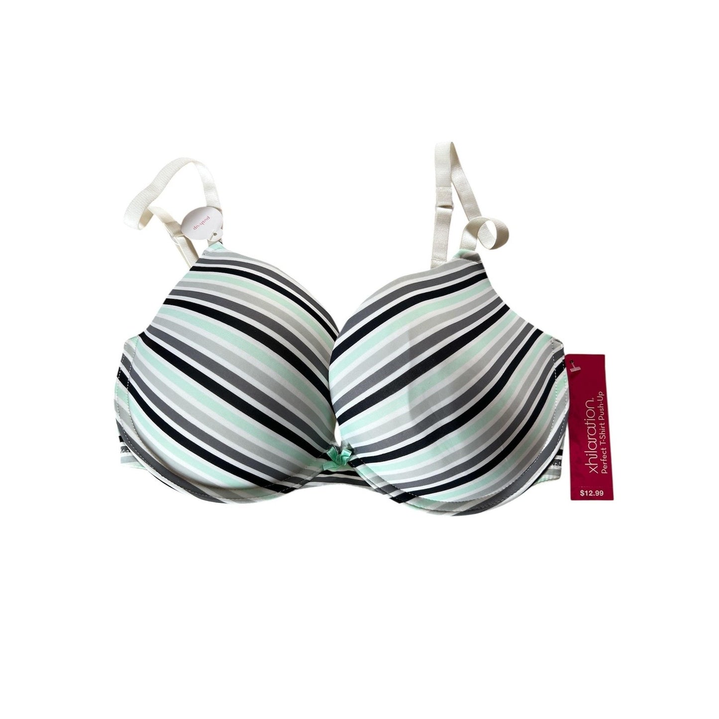Xhilaration Bra Womens 36D Multicolor Striped T Shirt Push Up Padded Underwire