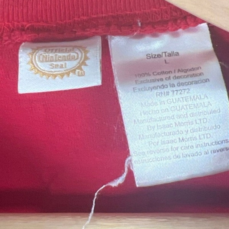 2008 New Super Mario Bros Nintendo Red Long Sleeve Large Kids