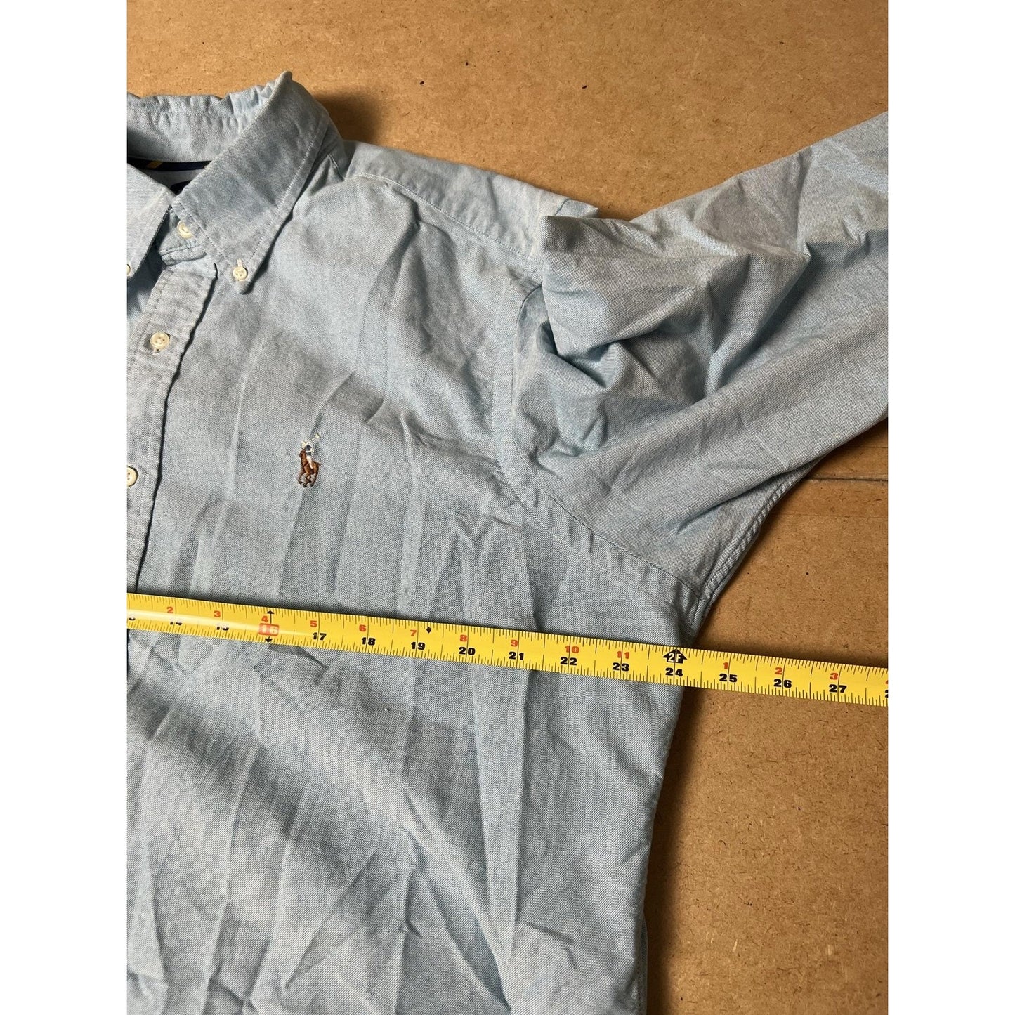 Ralph Lauren Shirt Mens XL Blue Chambray Long Sleeve Button Up Classic Fit