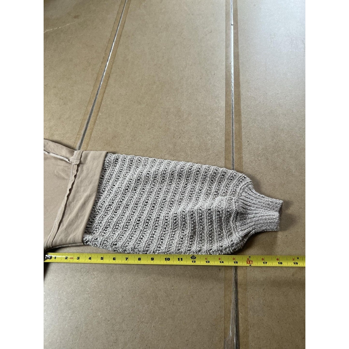 We The Free Sweater Womens S Beige Open-Knit Cotton-Blend Pullover Relaxed