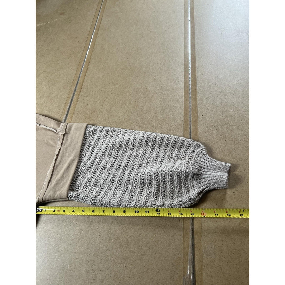 We The Free Sweater Womens S Beige Open-Knit Cotton-Blend Pullover Relaxed