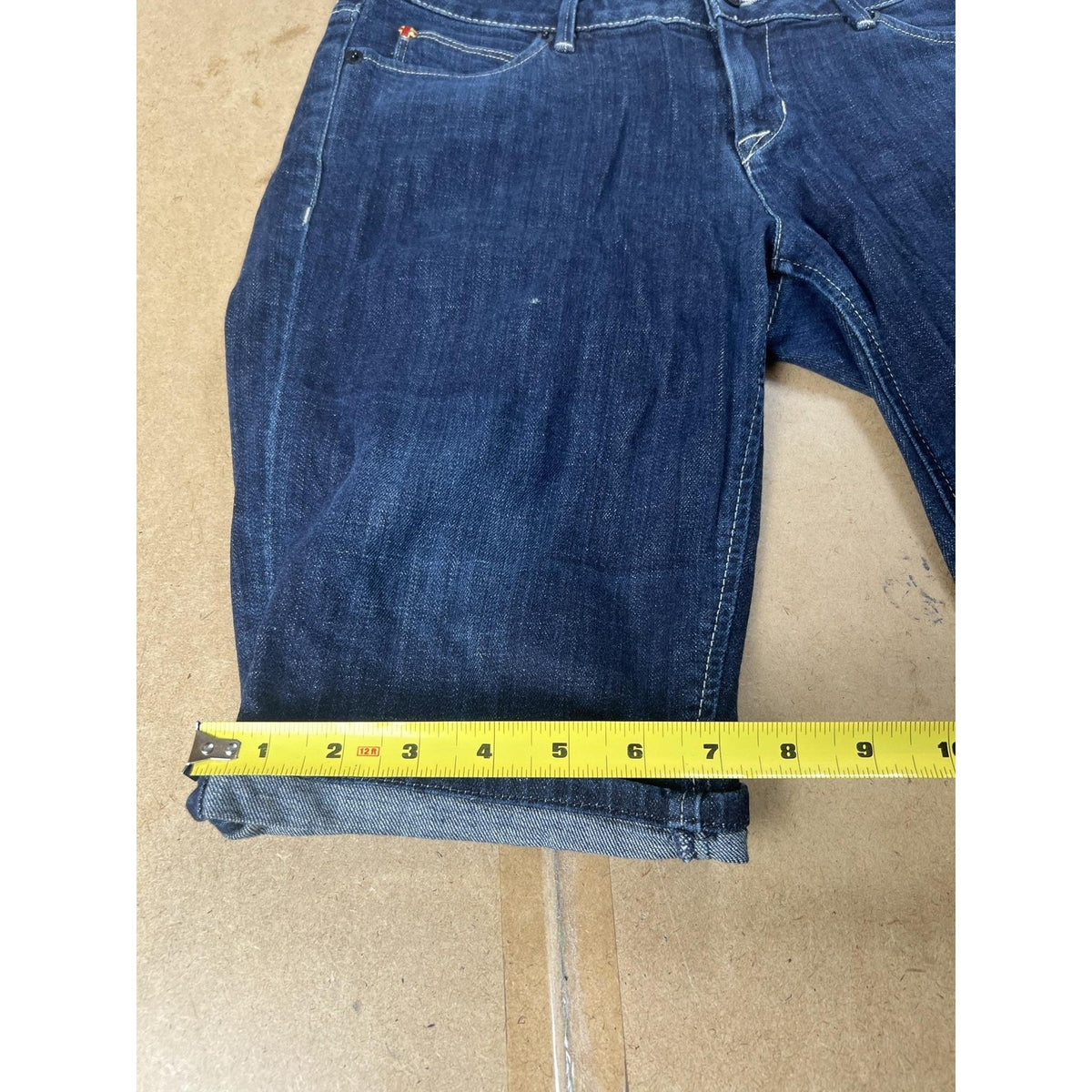 Hudson Pants Womens 29 Blue Capri Denim Cuffed Pockets Zip Flat Front Slim