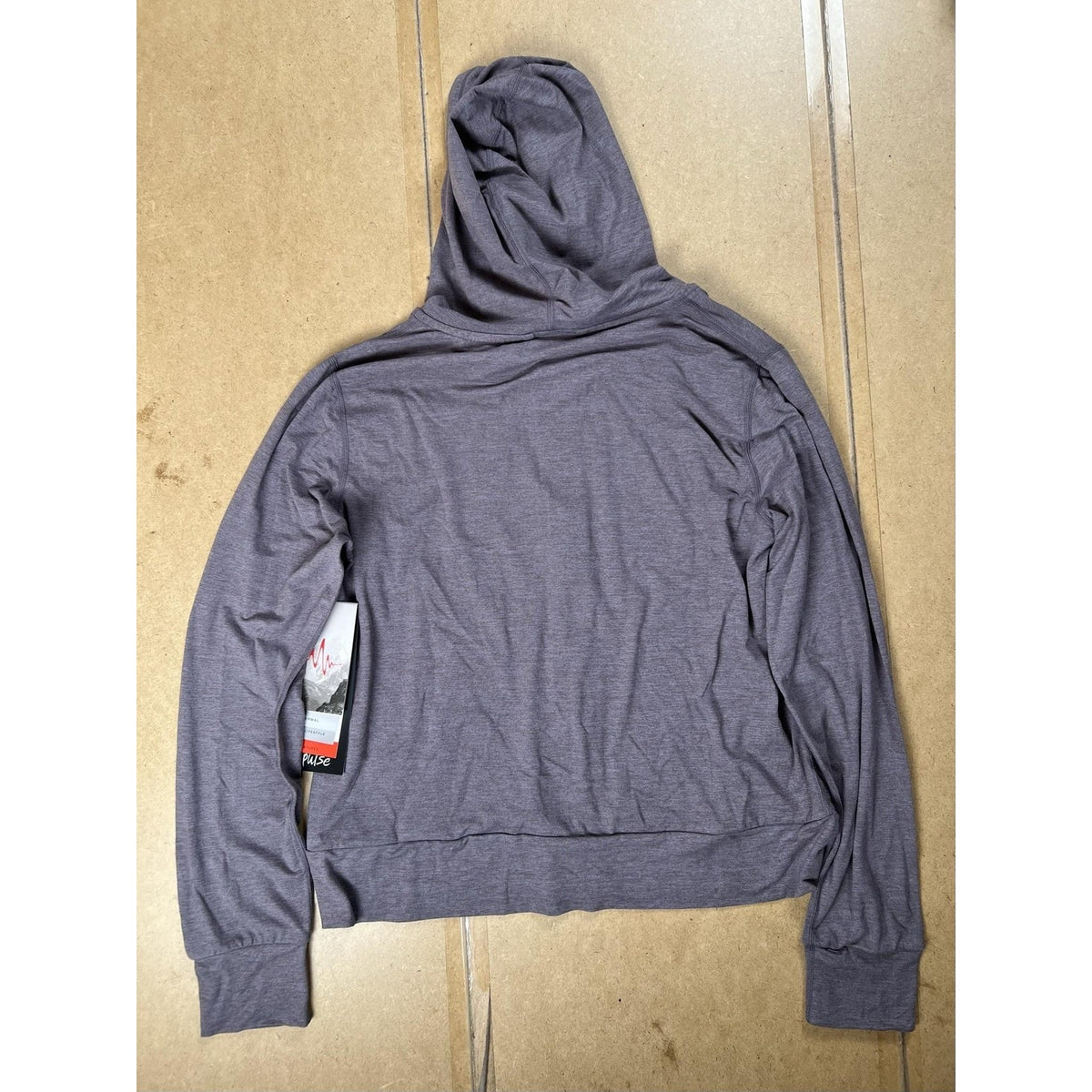 Pulse Sweater Womens S Gray Full Zip Hooded Lightweight Stretch Jersey