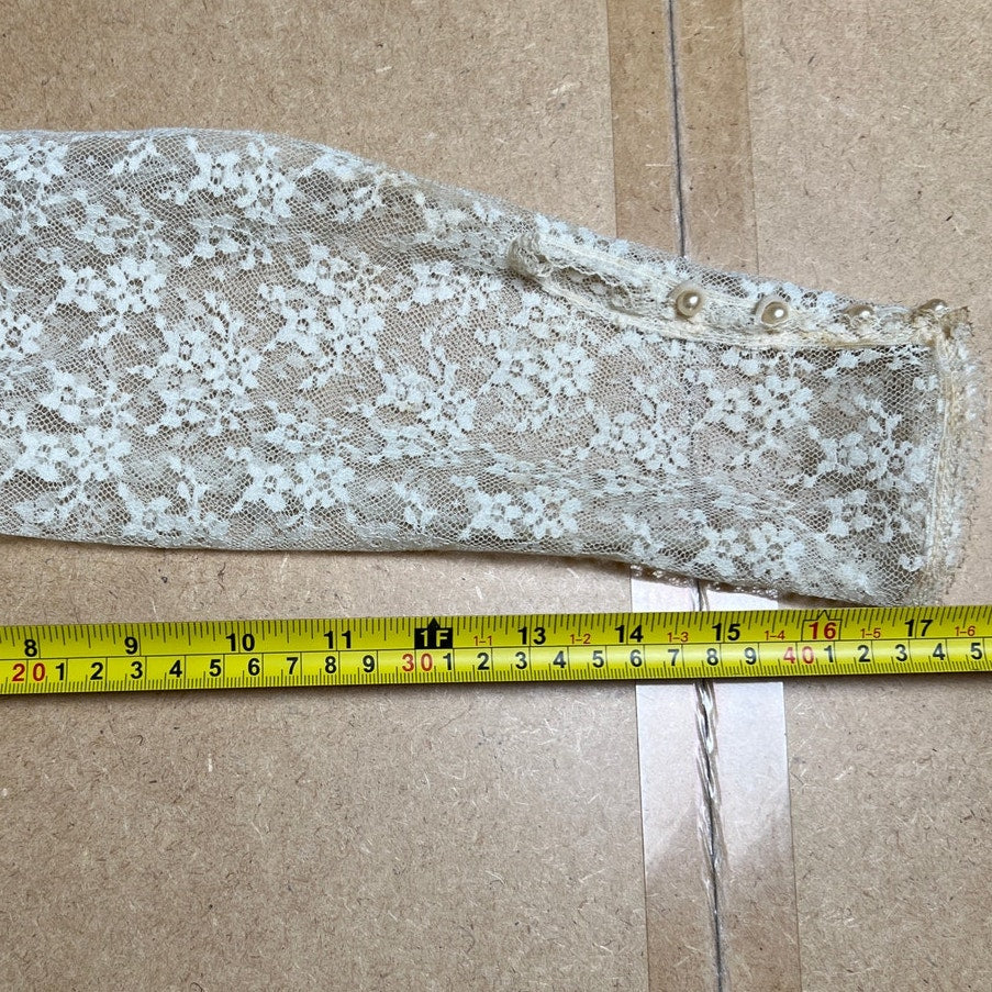 Vintage Gunne Sax White Lace Prairie Gown Dress Size 9