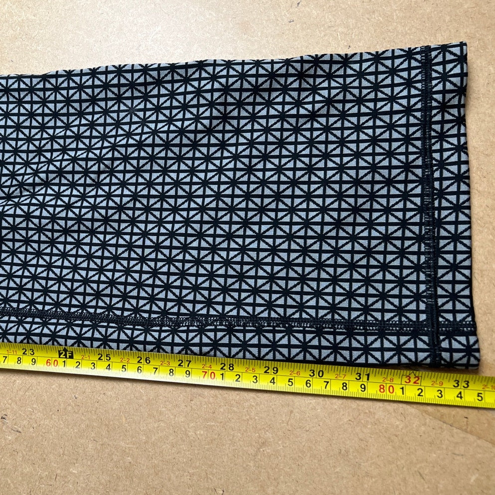 Lululemon Straight Up Pant Tri Geo Silver Spoon Black Luon Stretch Foldover Size 8