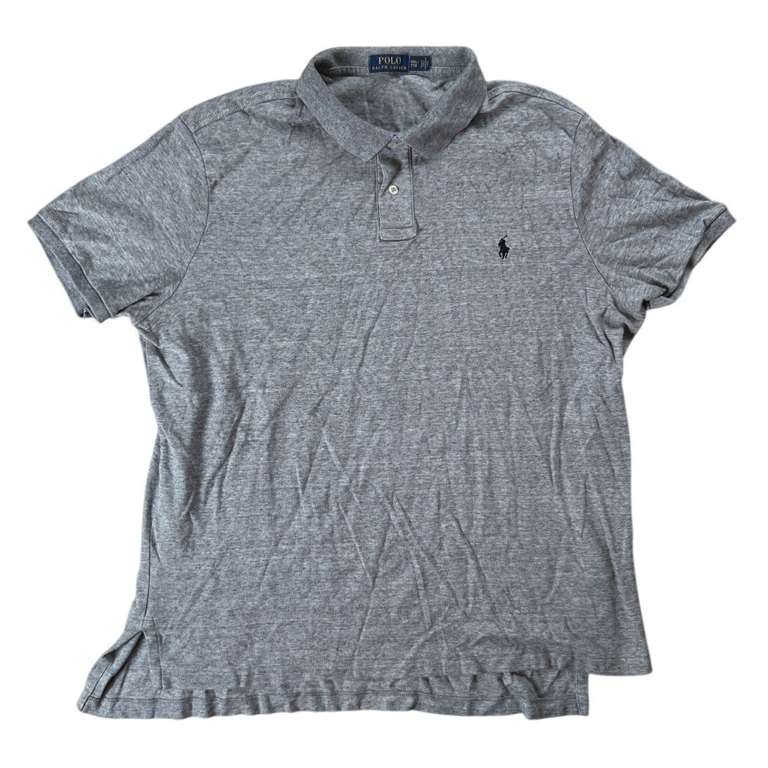 Polo Ralph Lauren custom slim Fit Polo Men Size 2XL Gray Short Sleeve Casual