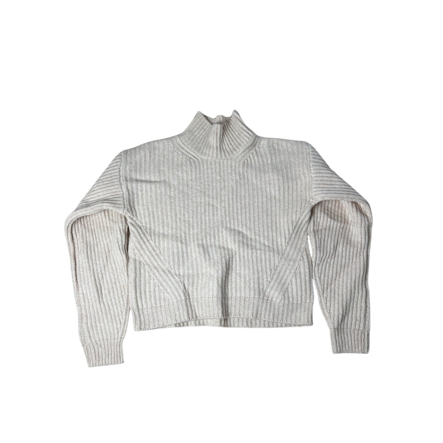 Naadam Merino Wool Cashmere Fisherman Turtleneck Winter White Women's size Small