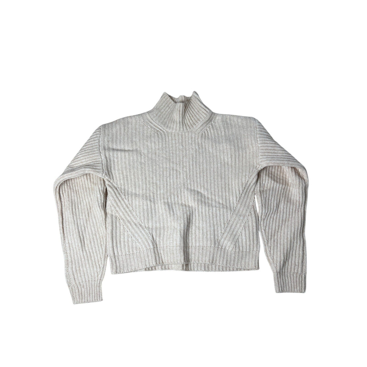 Naadam Merino Wool Cashmere Fisherman Turtleneck Winter White Women's size Small