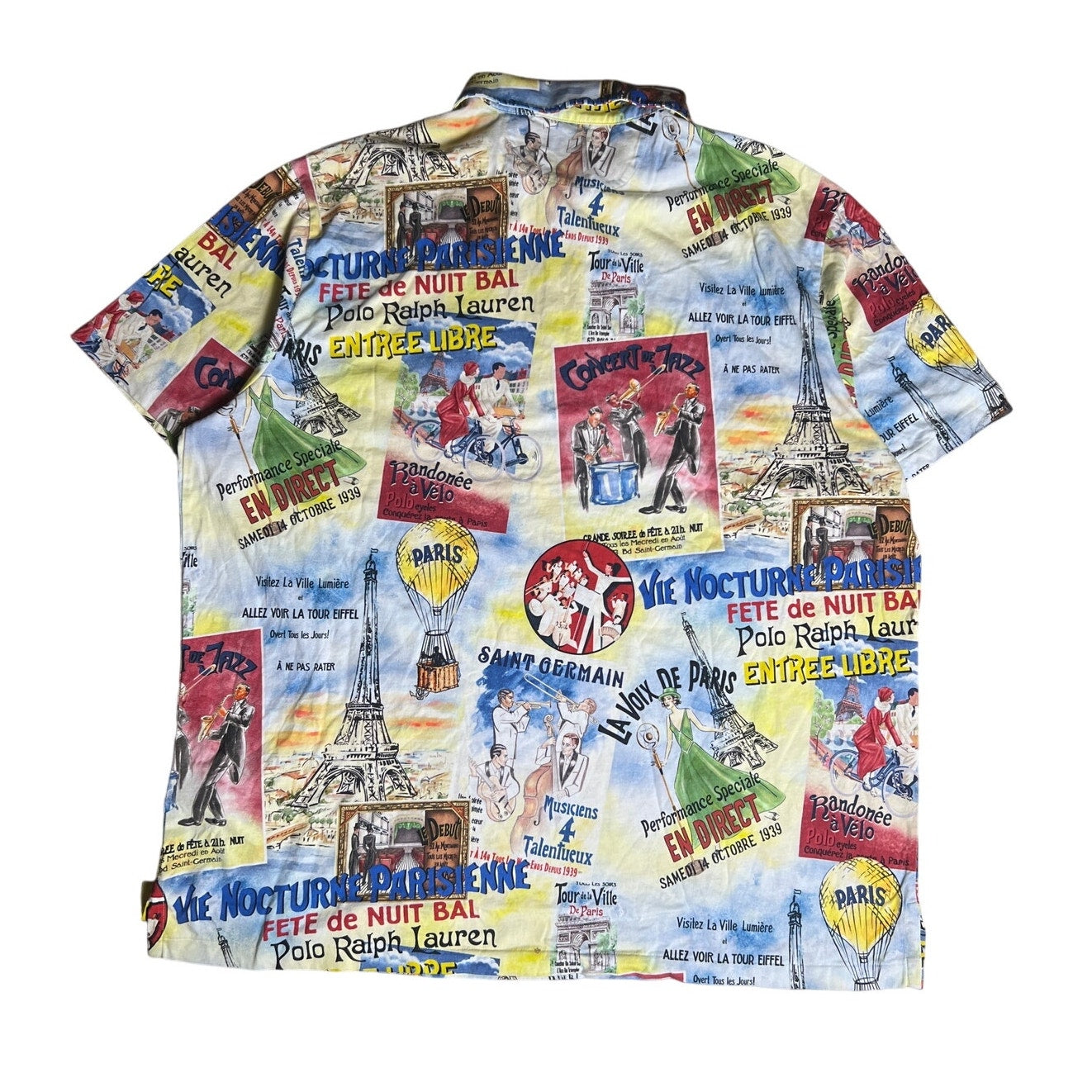 Polo Ralph Lauren Men Printed City Of Lights Eiffel Paris Poster Polo Shirts 2XL