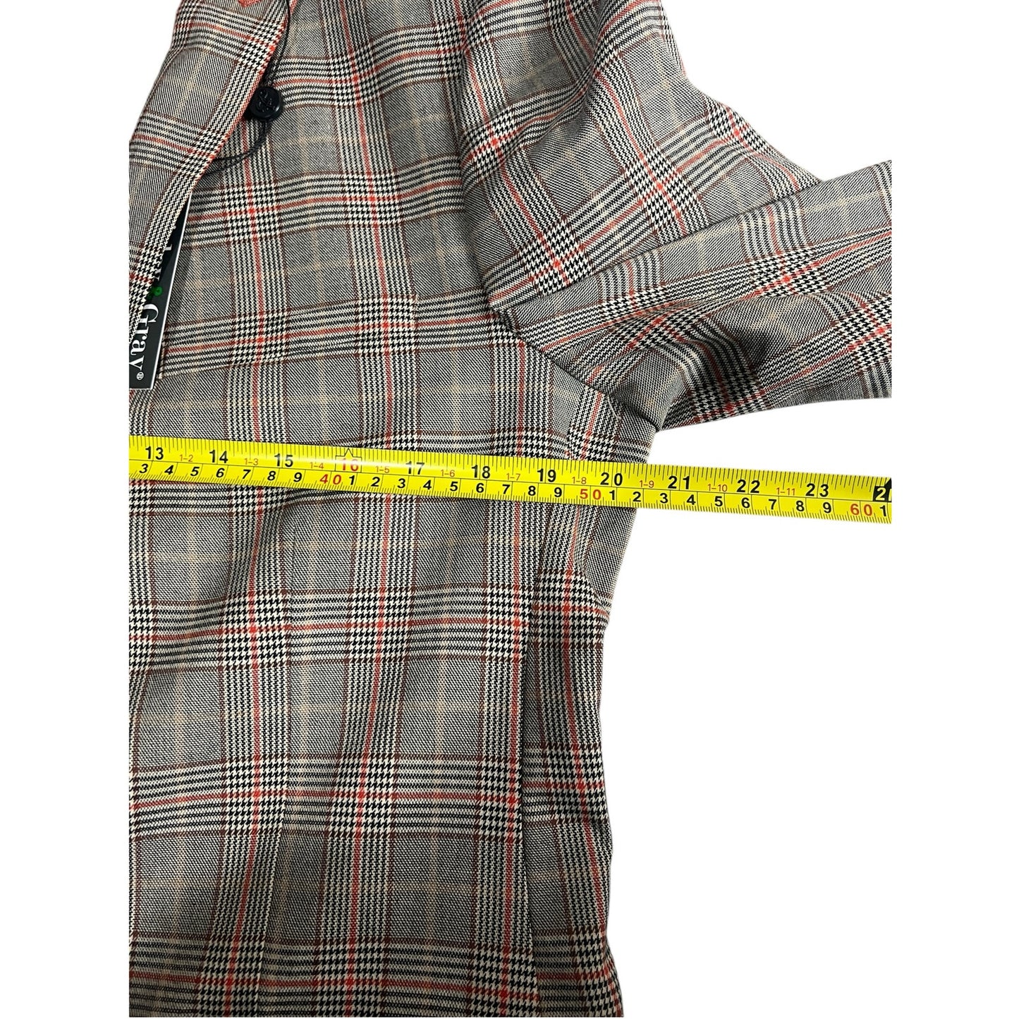 Paisley & Grey Peak Plaid Gray Striped Slim Blazer Size 42R NWT