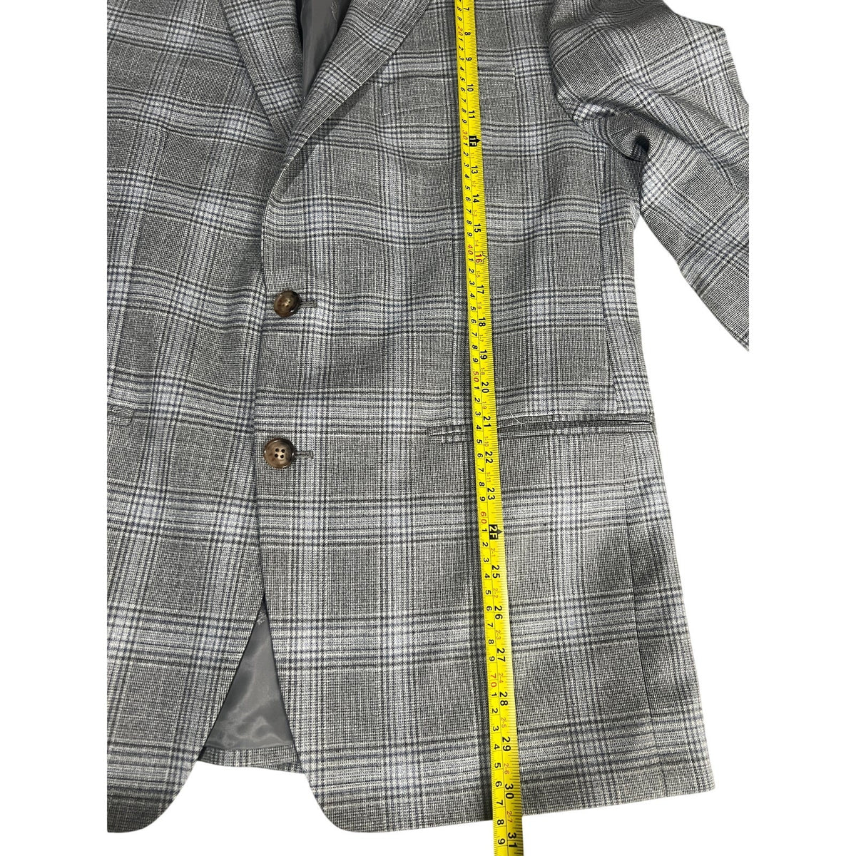 Paisley & Grey Peak Plaid Gray Striped Slim Blazer Size 42R NWT