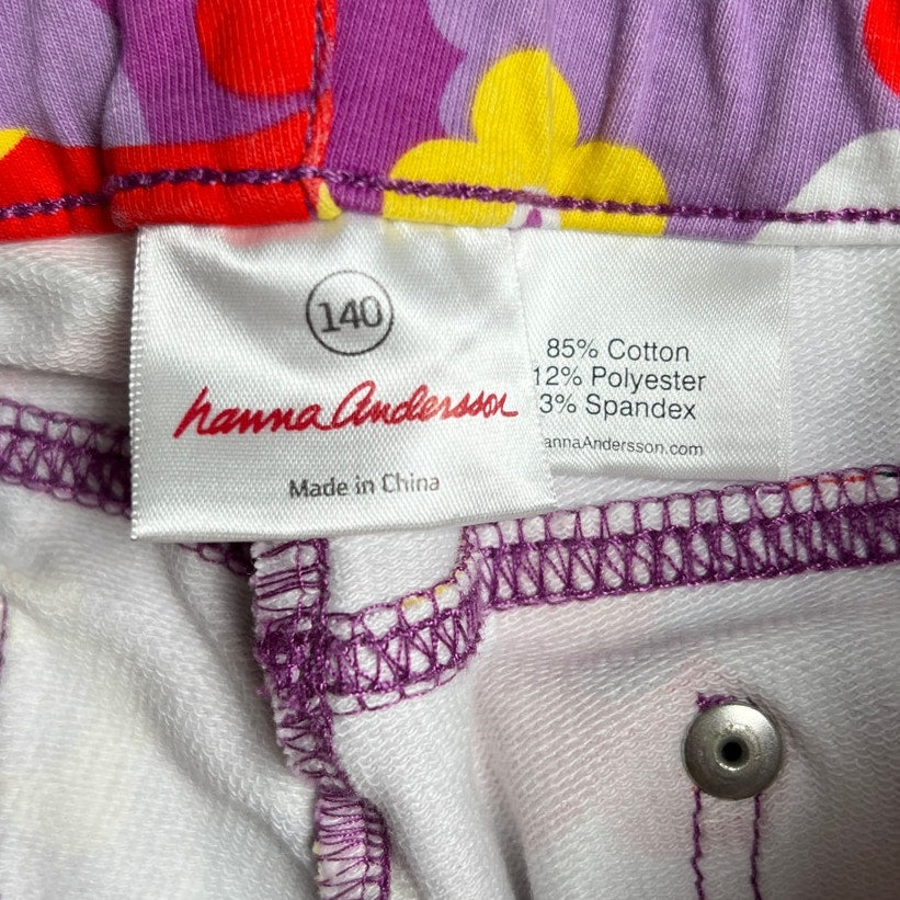 Hanna Andersson Girls Floral Print Pants Multi Color Size 140