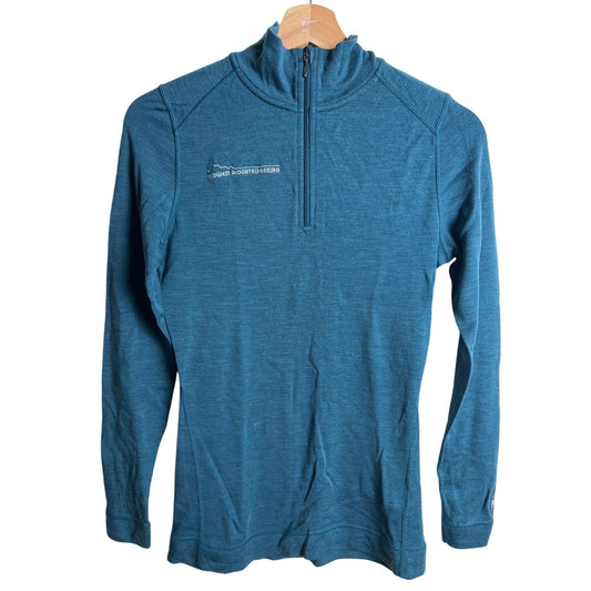Midwest Mountaineering 100% Merino Wool Blue Half Zip Women's Size S