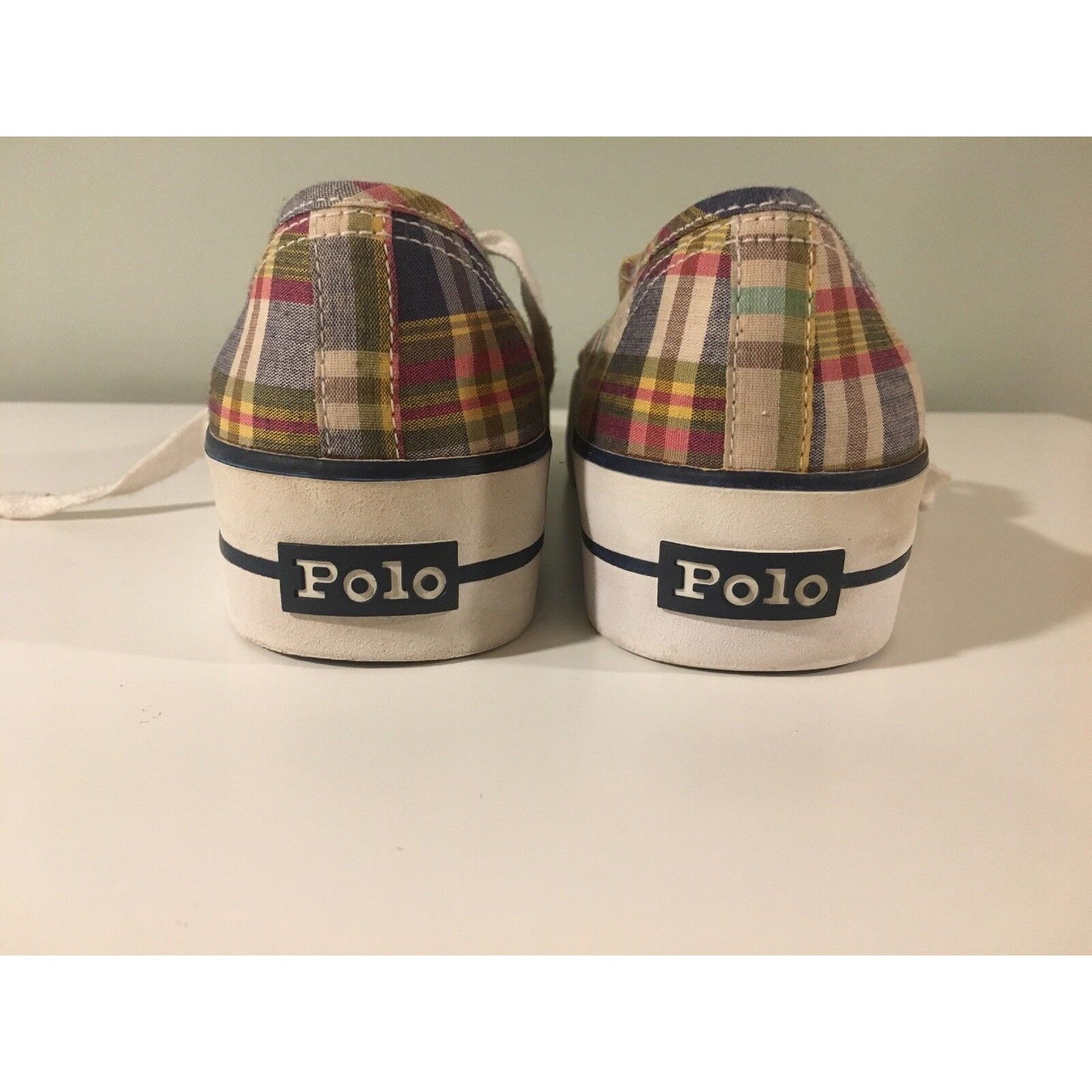 POLO Ralph Lauren Women's Plaid Tennis Sneaker Shoes Sz 4