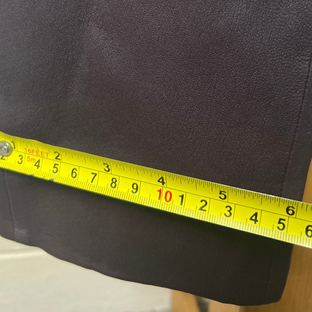 VINCE Lamb Leather Pants Womens Medium Black Low Rise Slim Straight Leg