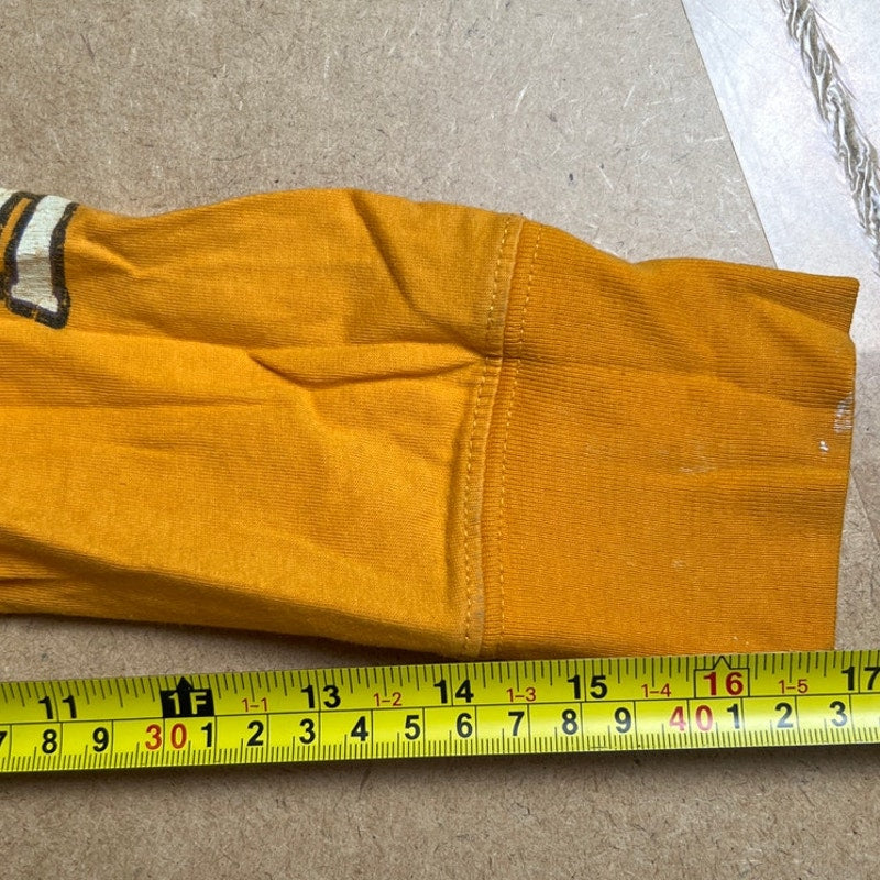Harley Davidson Women T-Shirt Long Sleeve Yellow Moto Biker Scoop Neck Size M