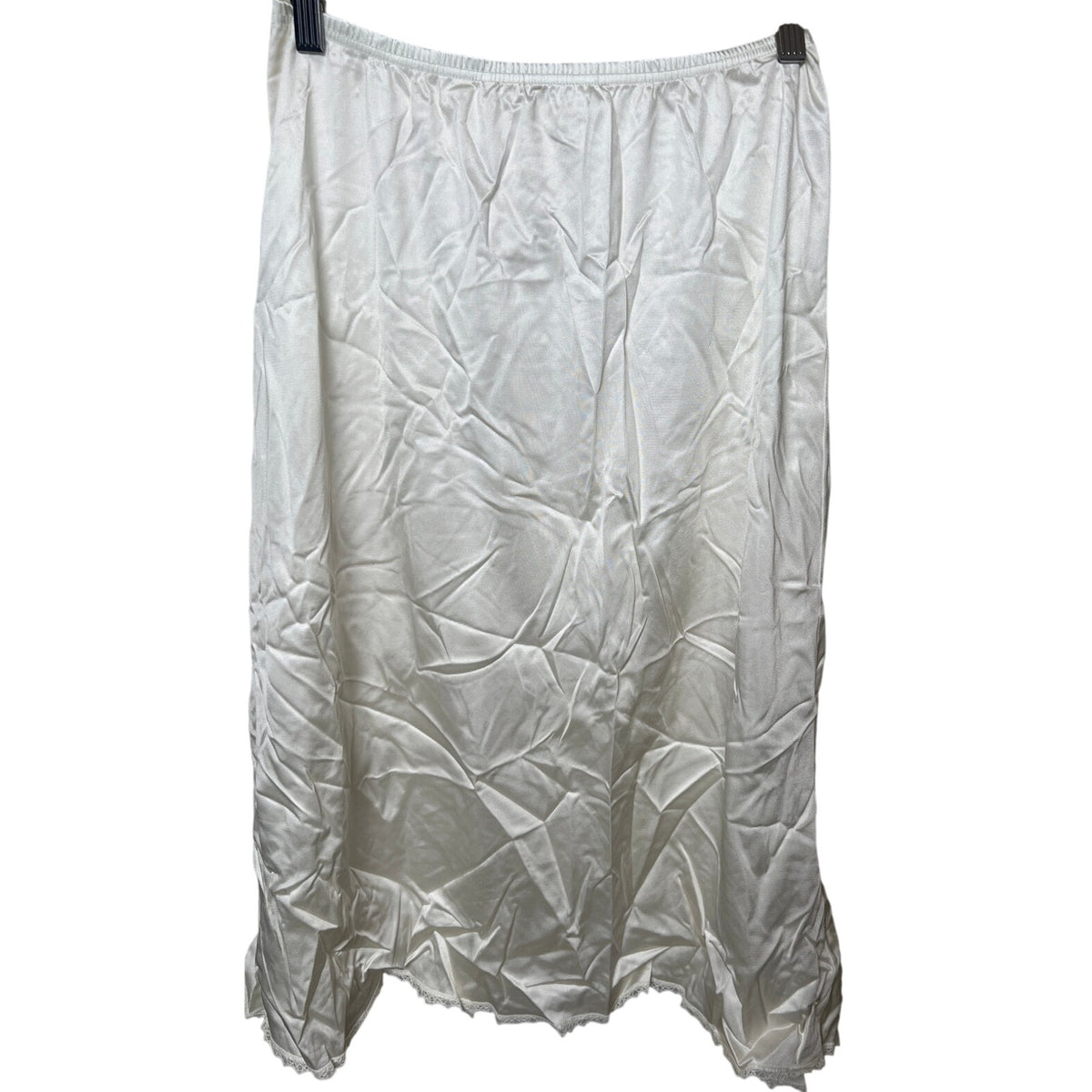 Vintage Long White Skirt Slip with Adjustable Waist