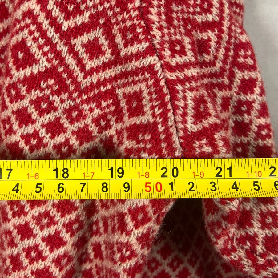 LL Bean Sweater Mens XL Reg Fair Isle Nordic 100% Lambswool Quarter Zip