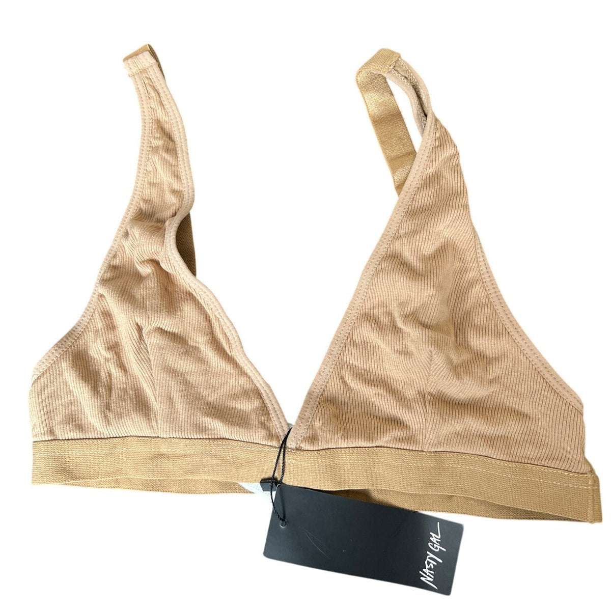 Nasty Gal Rib High Triangle Apex NWT Tan Medium