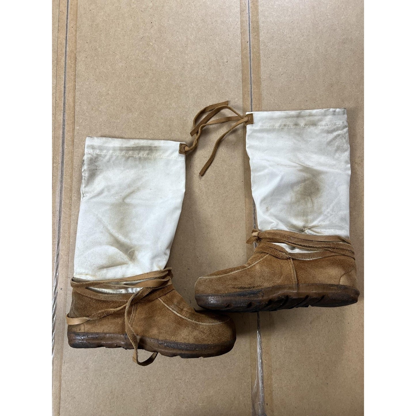 Steger Mukluks Boot Womens Size 7 Brown Suede Snow Lined Lace Up Winter