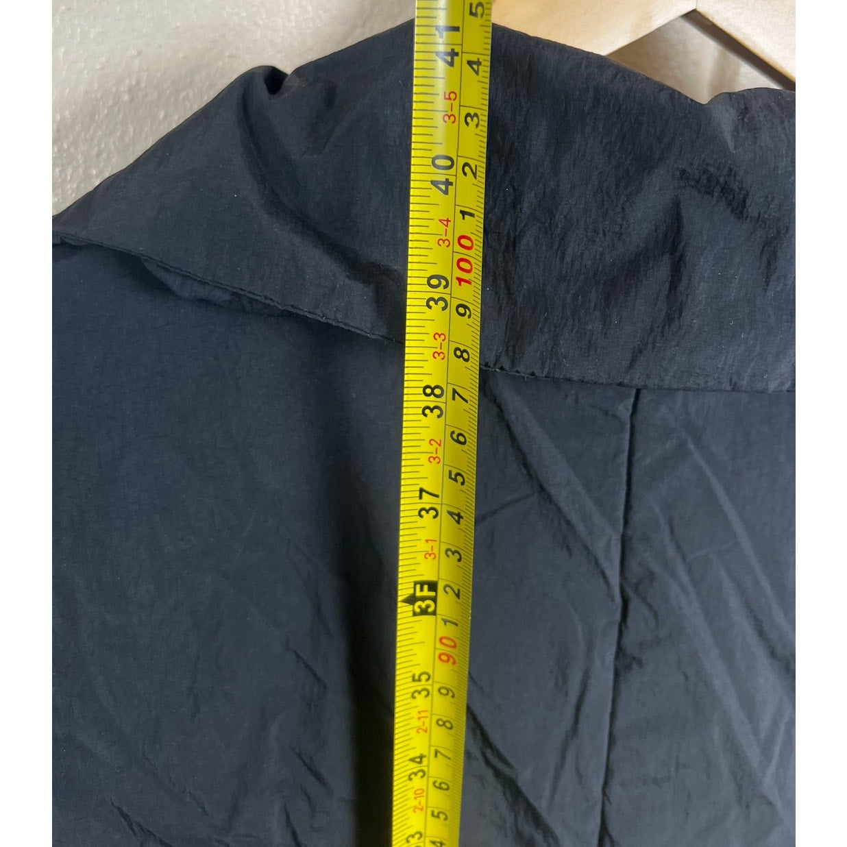 A New Day Black Trench Coat Black Lightweight Puffer Button Jacket Large