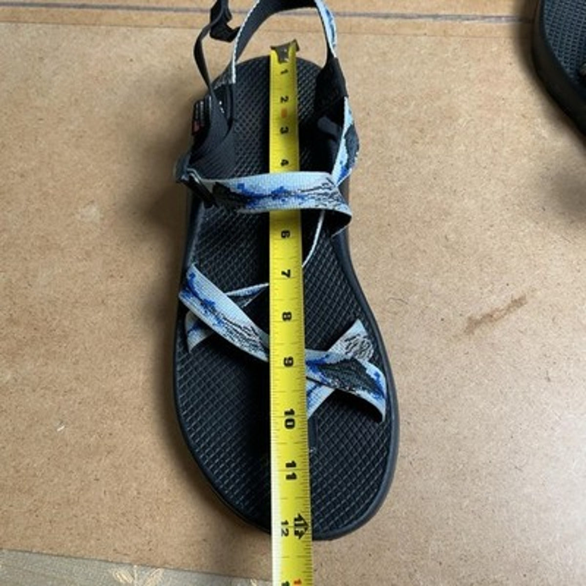 Chaco Sandal Mens Size 12 Black Thong Adjustable Strap Multicolor Casual