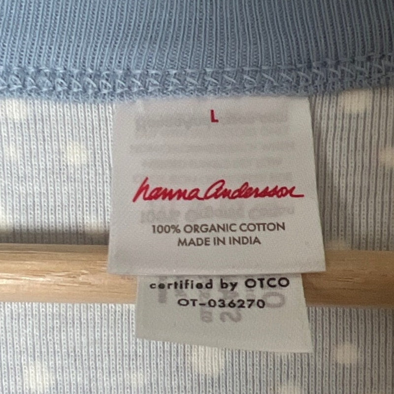 Hanna Anderson Large Holiday Long John Pajama Top Organic Cotton 100% NIB