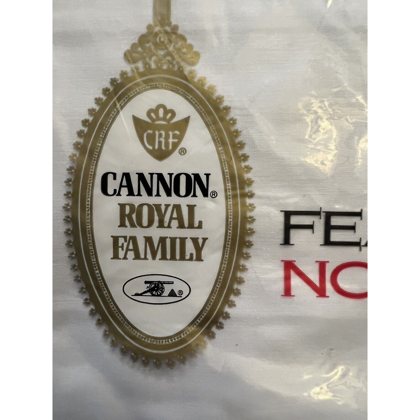 Vintage Cannon Royal Family Featherlite No-Iron Full Fitted Sheet White NWT