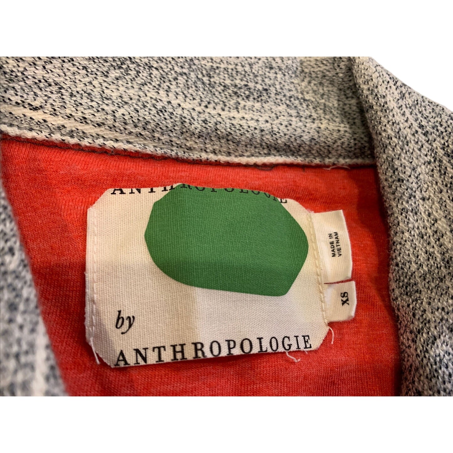 Anthropologie Caitlin Knit Moto Jacket Light Gray Women XS Casual Zip-up - EUC