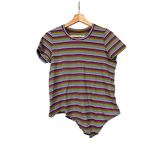 Madewell Size Small Striped Women Top 100% Cotton Knot Front