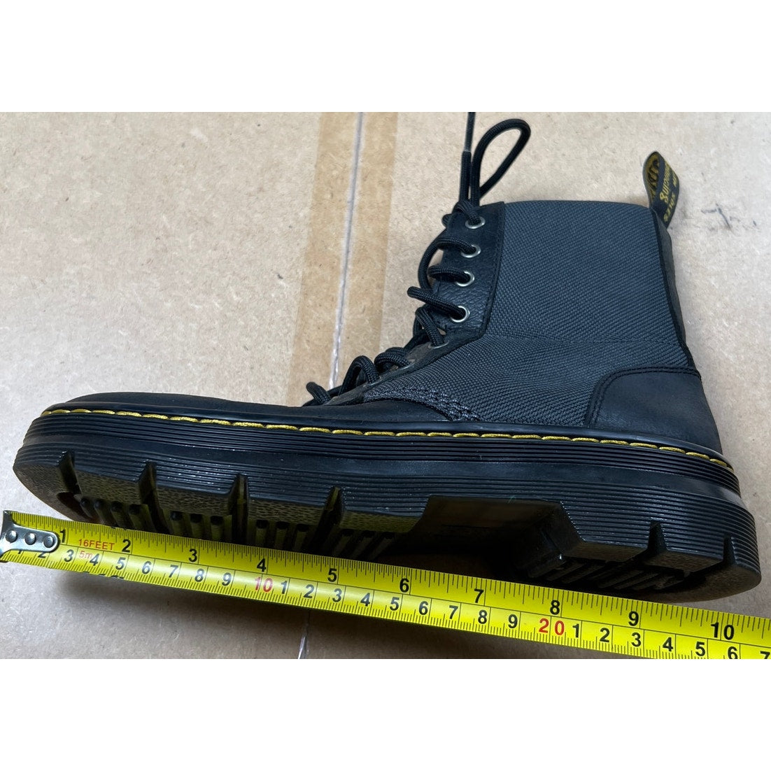 Dr. Martens Combs Tech Men’s Black Canvas Lace Up Combat Boots 6 Men's