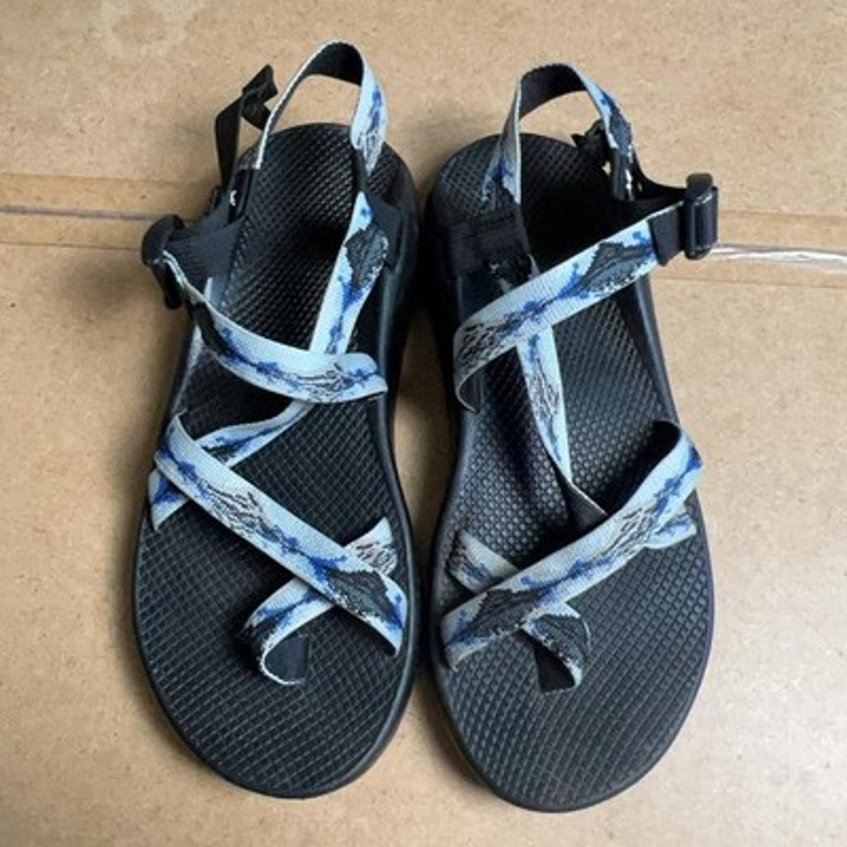 Chaco Sandal Mens Size 12 Black Thong Adjustable Strap Multicolor Casual