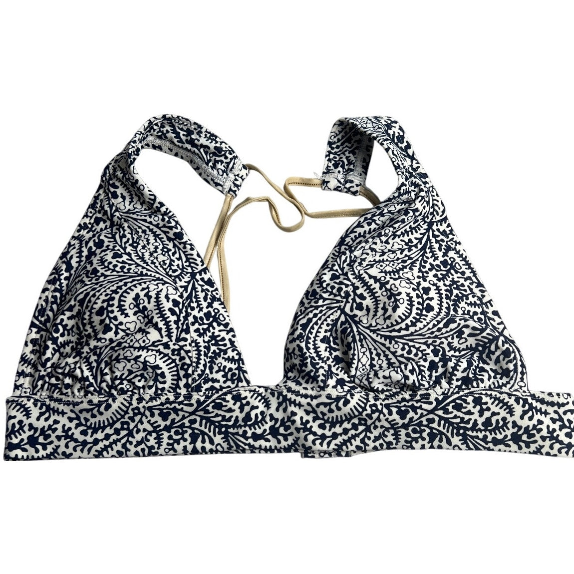 Aerie Large Swim Bikini Top Strappy Black White