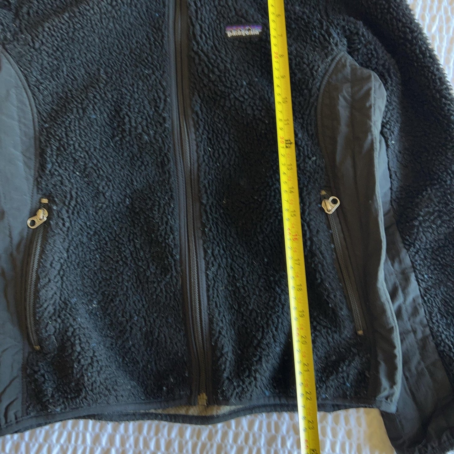 Patagonia Sweater Womens M Black Full Zip Fleece Pockets Heavyweight Collared