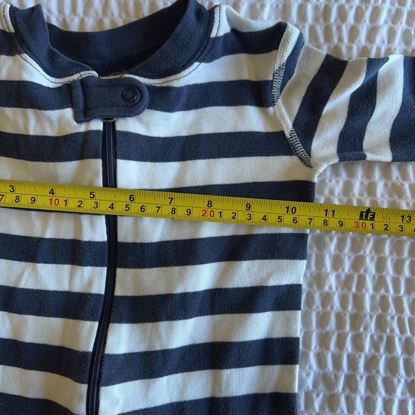 Hanna Andersson Jacket Unisex 3T Blue Striped Full Zip Jersey Organic Cotton