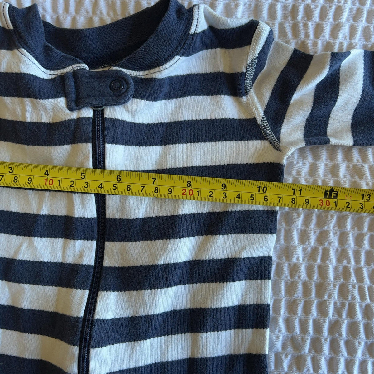 Hanna Andersson Jacket Unisex 3T Blue Striped Full Zip Jersey Organic Cotton
