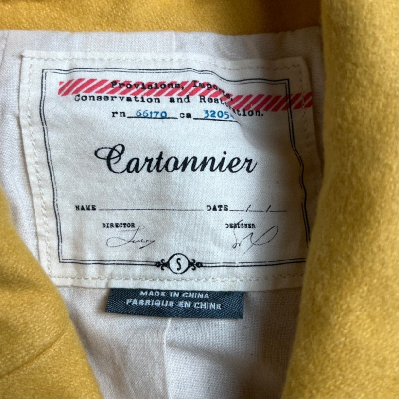 Anthropologie Cartonnier Luisa Marigold Cropped Wool Pea Coat Womens Size Small