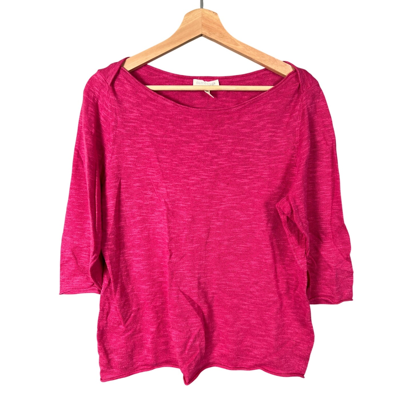 Eileen Fisher Size Medium Women’s Pink Top Linen Cotton Long Sleeve