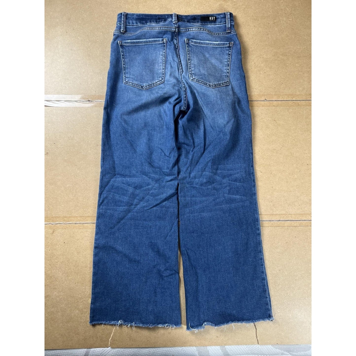KUT From The Kloth Pants Womens 4L Blue Cropped Denim Stretch Pockets Zip