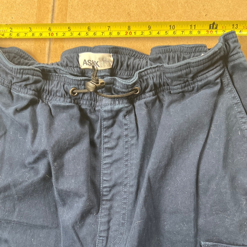 ASKKNY Navy Blue Sweat Pant Cargo Women Size 28