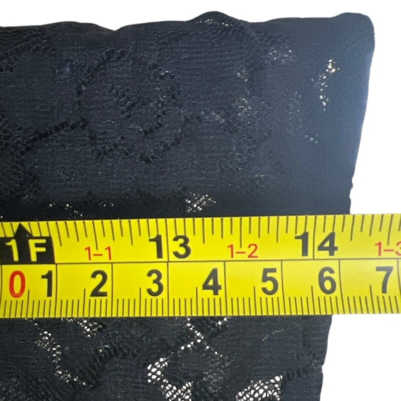 Y2K Vanity Small S Nylon Black Women Lace Floral Tank Top