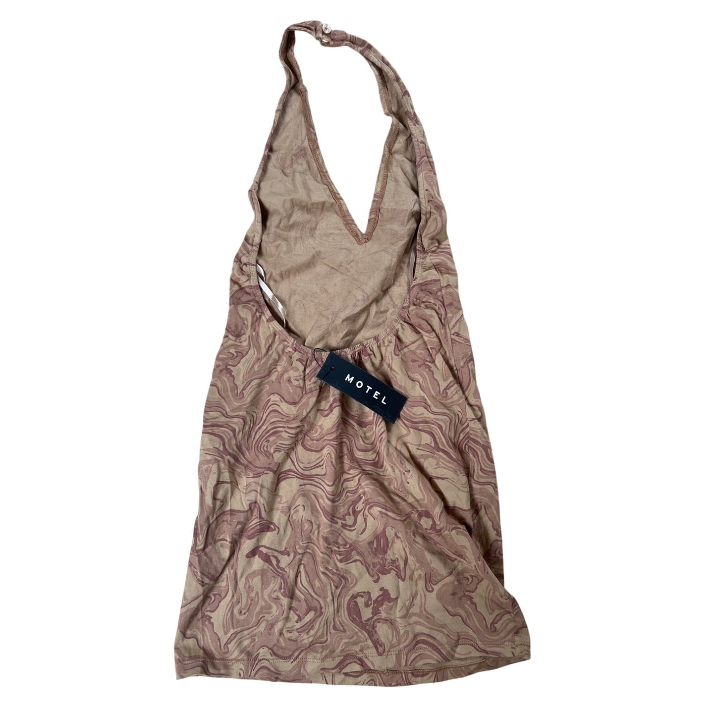 NWT Motel Rocks Brown Swirl Pattern Halter Backless Dress Size S